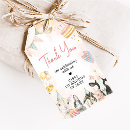 ファームパーティー動物バースデーパーティーメッセージカード ギフトタグ