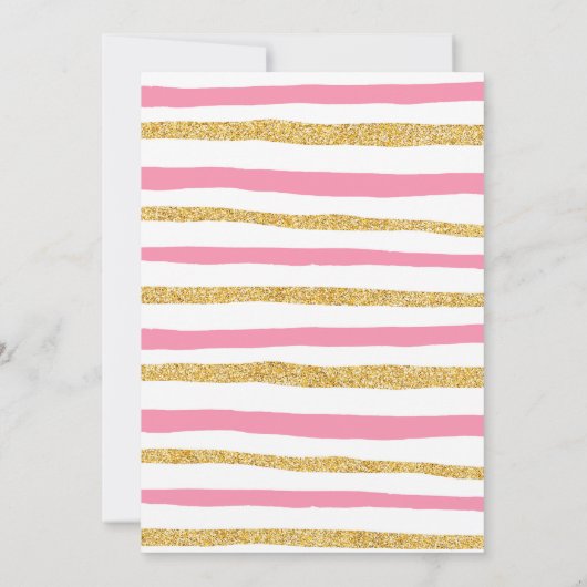 ファームパーティー動物ピンクトラクター 招待状 (裏面)