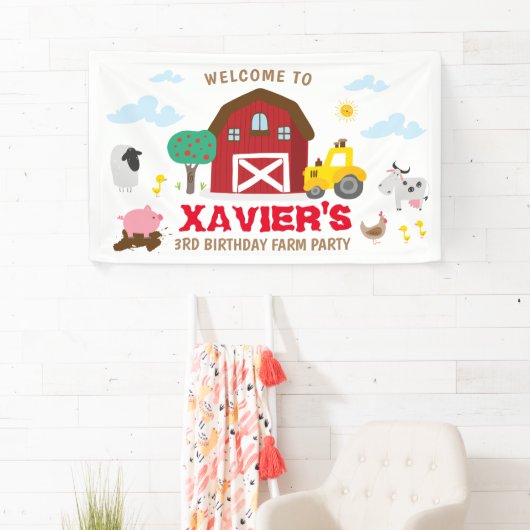 ファームパーティー背景、ファーム誕生日 横断幕 (インサイチュ)