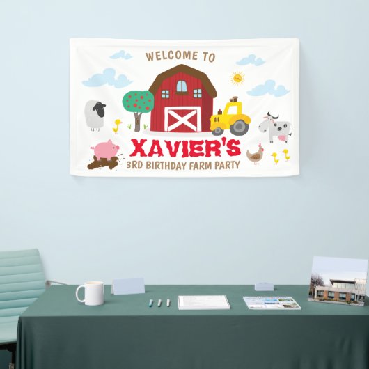 ファームパーティー背景、ファーム誕生日 横断幕 (トレードショー)