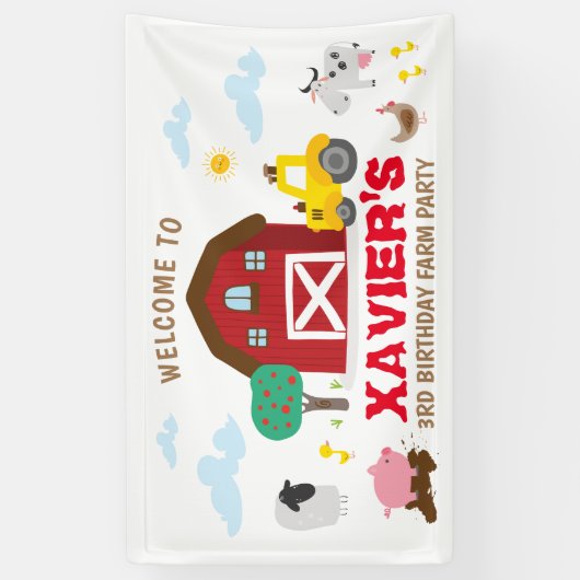 ファームパーティー背景、ファーム誕生日 横断幕 (縦)