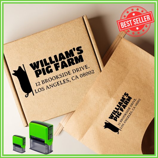 ファームピユニークグモダンビジネス差出人住所 セルフインキングスタンプ