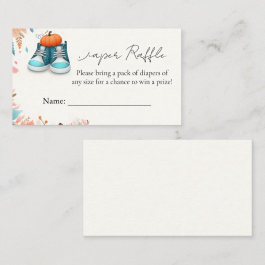 ファームピンクブルーボーホガールボーイ秋ベビーシャワー エンクロージャーカード (正面/裏面)