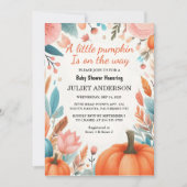 ファームピンクブルーボーホガールボーイ秋ベビーシャワー 招待状 (正面)