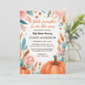 ファームピンクブルーボーホガールボーイ秋ベビーシャワー 招待状 (スタンド正面)