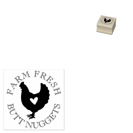 ファームフレッシュお尻ナゲットチキンエッグゴムスタンプ ラバースタンプ (押印)