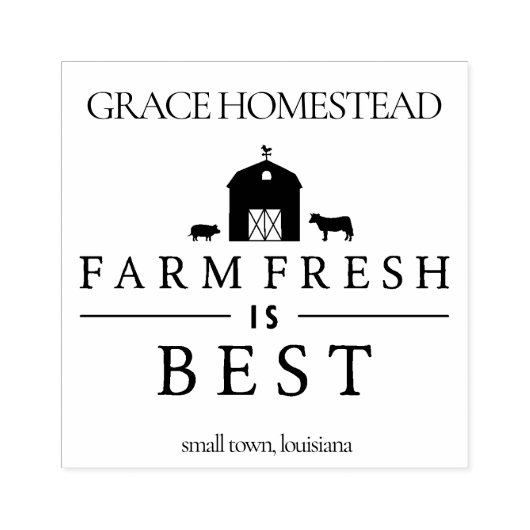 ファームフレッシュは最高の農家市場バーンドネーム ラバースタンプ (インプリント)
