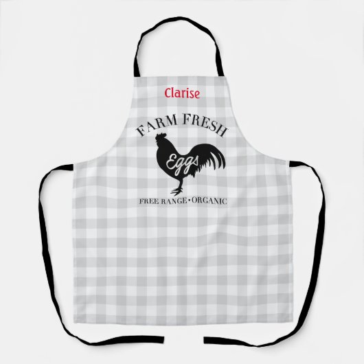 ファームフレッシュエッグスカントリージンガムパーソナライズされた エプロン (正面)