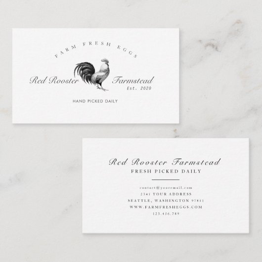 ファームフレッシュエッグスターファームステッド素朴ファームハウス 名刺 (正面/裏面)