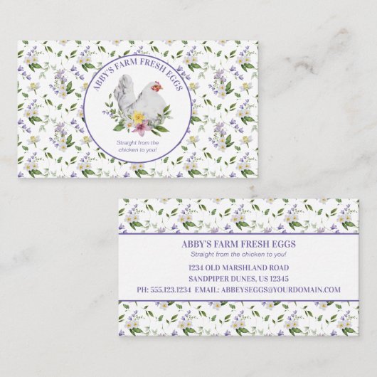 ファームフレッシュエッグスチキンラベンダーフローラ 名刺 (正面/裏面)