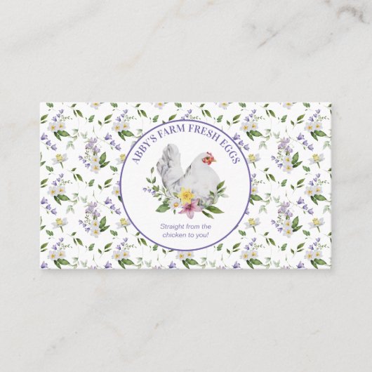 ファームフレッシュエッグスチキンラベンダーフローラ 名刺 (正面)