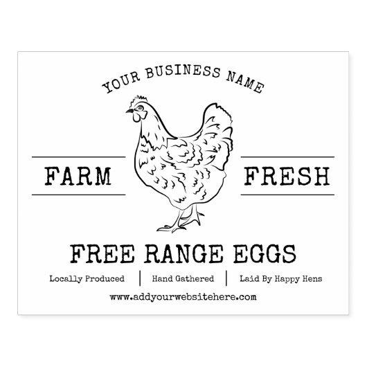 ファームフレッシュエッグズチキンヘンカスタム ラバースタンプ (インプリント)