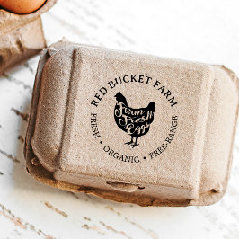 ファームフレッシュエッグタイポグラフィチキン セルフインキングスタンプ