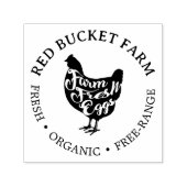 ファームフレッシュエッグタイポグラフィチキン セルフインキングスタンプ (デザイン)