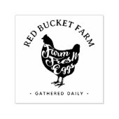 ファームフレッシュエッグタイポグラフィチキン セルフインキングスタンプ (デザイン)