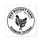 ファームフレッシュエッグタイポグラフィチキン セルフインキングスタンプ (デザイン)