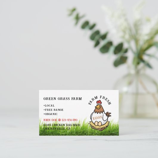 ファームフレッシュエッグノベルティデザイン 名刺 (スタンド正面)