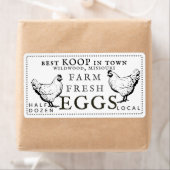ファームフレッシュエッグヴィンテージヘンスステッカー ラベル (インサイチュ)