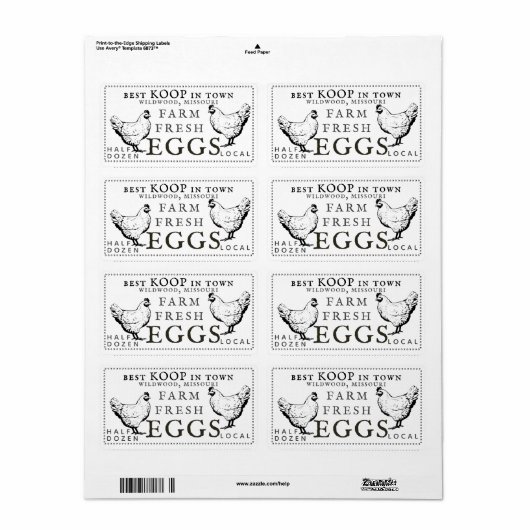 ファームフレッシュエッグヴィンテージヘンスステッカー ラベル (フルシート)