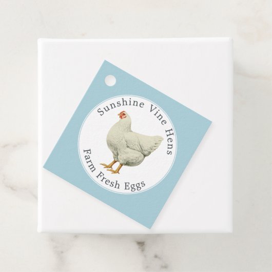 ファームフレッシュエッグヴィンテージモダンヘンエッグカートンブルー フェイバータグ (インサイチュ)