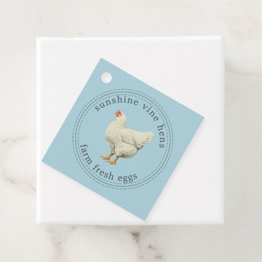 ファームフレッシュエッグヴィンテージモダンヘンエッグカートンブルー フェイバータグ (インサイチュ)