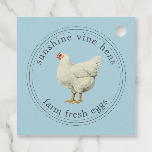 ファームフレッシュエッグヴィンテージモダンヘンエッグカートンブルー フェイバータグ (裏面)