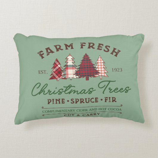 ファームフレッシュクリスマスツリーズホリデーファミリー名 アクセントクッション (正面)