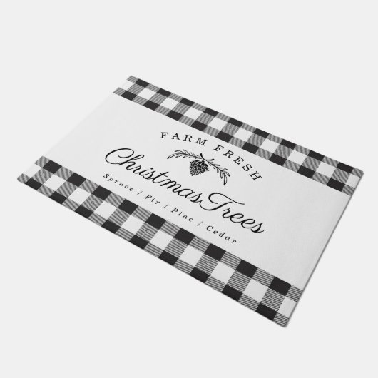 ファームフレッシュクリスマスツリーズホリデー ドアマット (アングル)