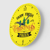 ファームフレッシュクリスマスツリーデザイン-54394 ラージ壁時計 (傾斜)