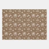 ファームフレッシュクリスマスツリートラックブラウンクラフト紙 ラッピングペーパーシート (正面)