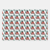 ファームフレッシュクリスマスツリーヴィンテージレッドピックアップトラック ラッピングペーパーシート (正面2)