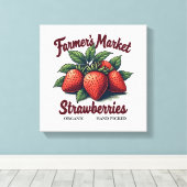 ファームフレッシュストロベリーオーガニックキャンバスアート キャンバスプリント (インサイチュ (ウッドフロア))