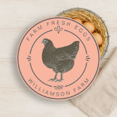 ファームフレッシュヴィンテージヘンエッグカートンピーチ ラウンドシール