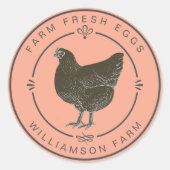 ファームフレッシュヴィンテージヘンエッグカートンピーチ ラウンドシール (正面)