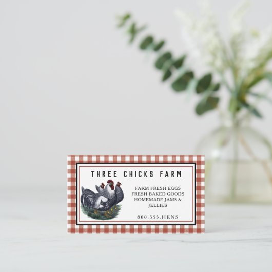 ファームフレッシュヴィンテージヘンファームハウスビジネス 名刺 (スタンド正面)