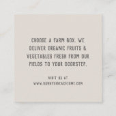 ファームフレッシュ名刺ファーマーズマーケット スクエア名刺 (裏面)