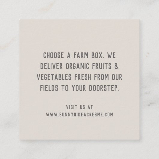 ファームフレッシュ名刺ファーマーズマーケット スクエア名刺 (裏面)