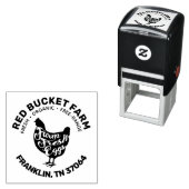 ファームフレッモダンシュエッグタイポグラフィチキン セルフインキングスタンプ (インサイチュ)