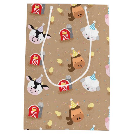 ファームフレンズバースデーパーティー抱き枕 ミディアムペーパーバッグ (裏面)