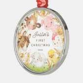 ファームフレンズベビーの初めてのクリスマス メタルオーナメント (左)