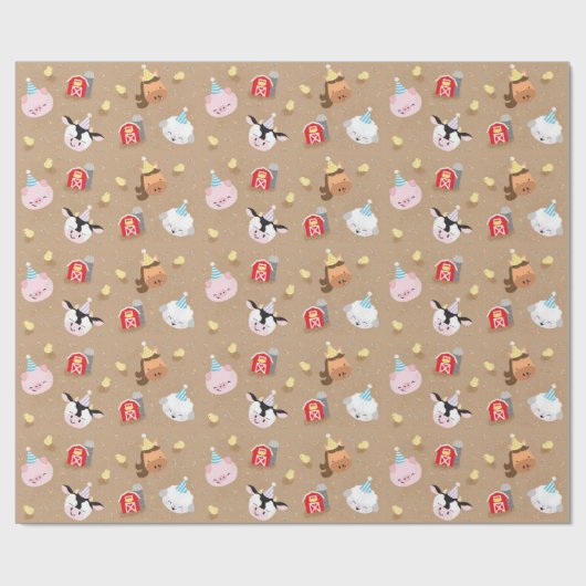 ファームフレンズ誕生日パーティー ラッピングペーパー (フラット)