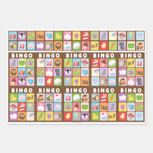 ファームフレンドビンゴ誕生日パーティーゲームまたは ラッピングペーパーシート (正面3)