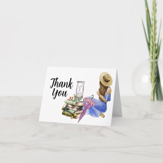 ファームフローラガールサマー春ファームパーソナライズされた サンキューカード (正面)