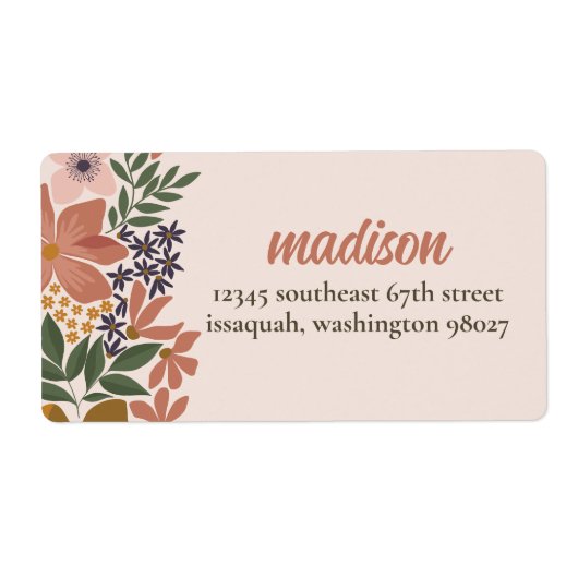 ファームフローラブライダルシャワー差出人住所ラベル ラベル (正面)
