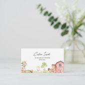 ファームベビーシャワーカスタム招待状インサート エンクロージャーカード (スタンド正面)