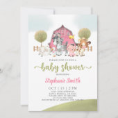 ファームベビーシャワーガール招待状 招待状 (正面)