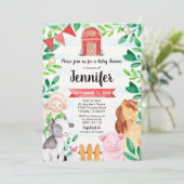 ファームベビーシャワー招待状農場の動物シャワー 招待状 (スタンド正面)