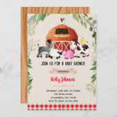 ファームベビーシャワー誕生日の招待状 招待状 (正面/裏面)