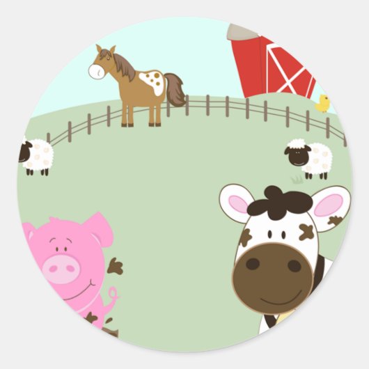 ファームベビーファームヤード封筒用シール ラウンドシール (正面)