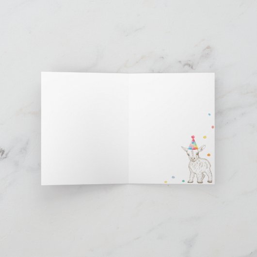 ファームベビーヤギ写真誕生日サンキューカード サンキューカード (内部)